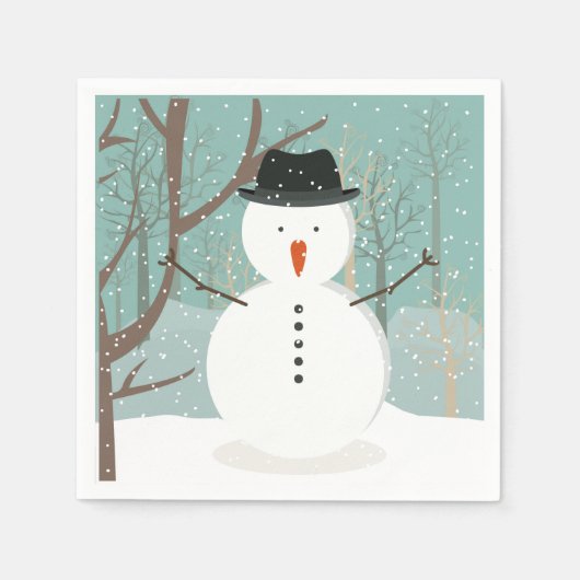 de heer Winter Snowman Servet (Voorkant)