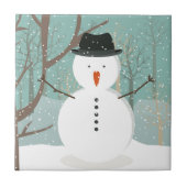 de heer Winter Snowman Tegeltje (Voorkant)