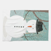 de heer Winter Snowman Theedoek (Horizontaal)
