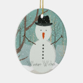 de heer Winter Wish Snowman Ornament Round (Rechts)