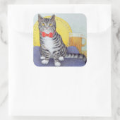 De heer Wonderful Vierkante Sticker (Tas)