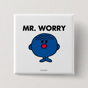 de heer Worry Classic Vierkante Button 5,1 Cm