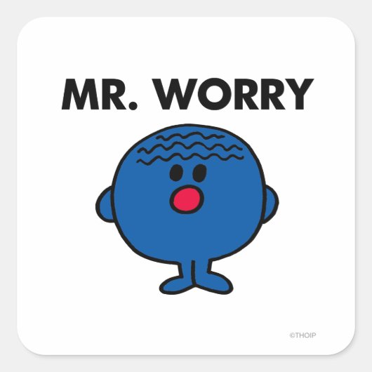 de heer Worry Classic Vierkante Sticker (Voorkant)