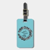 de heer Wreath Turquoise Bagagelabel (Voorkant verticaal)