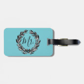 de heer Wreath Turquoise Bagagelabel (Achterkant horizontaal)