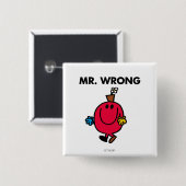 de heer Wrong Classic Vierkante Button 5,1 Cm (Voorkant /achterkant)