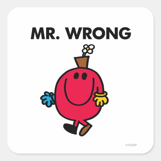 de heer Wrong Classic Vierkante Sticker (Voorkant)