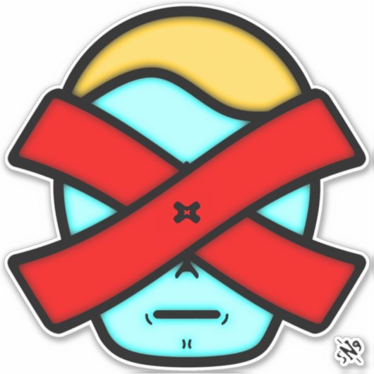 de heer X - Anonymous mysterous person v1 Sticker (Voorkant)