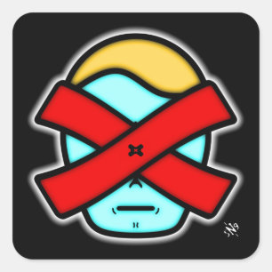 de heer X - Anonymous mysterous person v2 Square S Vierkante Sticker