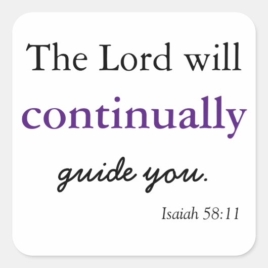 De Heer zal bij jou zijn Vierkante Sticker (Voorkant)