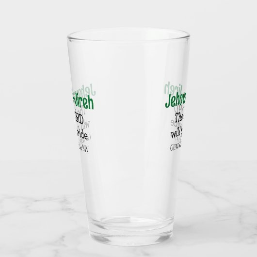 De Heer zal Bijbel Verse Groen en Zwart verstrekke Glas (Links)