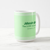 De Heer zal bijbelverse lichtgroen leveren Koffiemok (Voorkant rechts)