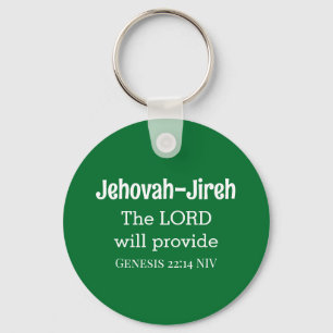 De Heer zal de Bijbel Verse Dark Green Sleutelhanger