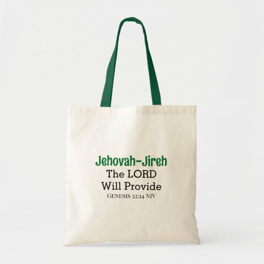 De Heer zal de Bijbel Verse Dark Green Tote Bag (Voorkant)