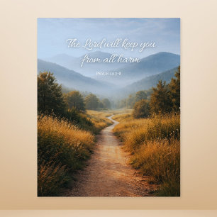 De Heer zal u behoeden Psalm 121 Christelijk Poster