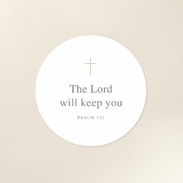 De Heer zal u behoeden – Psalm 121 Schrift Ronde Sticker