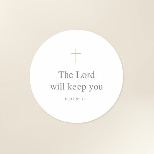 De Heer zal u behoeden – Psalm 121 Schrift Ronde Sticker