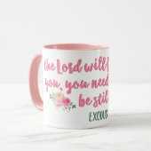 De Heer zal voor u vechten / Bijbelvers Mok (Voorkant links)