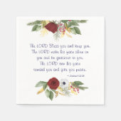 De Heer zegene u Bijbelvers Rode Rose Bloemen Servet (Voorkant)