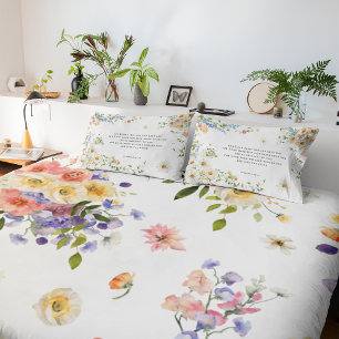 De Heer zegene u Christelijke bloemmotieven Kussensloop