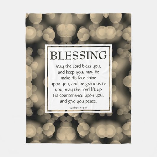 DE HEER ZEGENE U Numeri 6:24-26 BEIGE Fleece Deken (Voorkant)