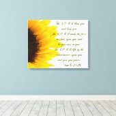 De Heer zegene u.../ Zonnebloem Canvas Afdruk (Insitu (Houten vloer))