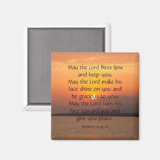 De Heer zegene u zonsondergang Magneet (Voorkant / Achterkant)