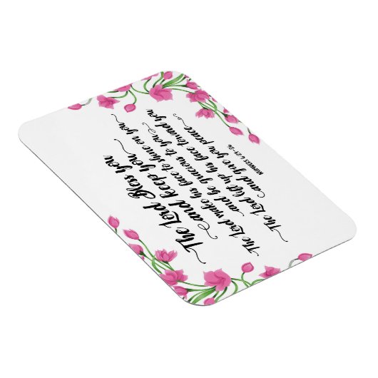 De Heer zegent u en houdt u magneet w / bloemen (Rechterzijde)