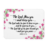 De Heer zegent u en houdt u magneet w / bloemen (Horizontaal)