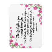 De Heer zegent u en houdt u magneet w / bloemen (Verticaal)