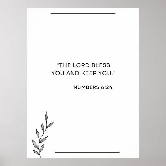 "De Heer zegent u en houdt u." Poster (Voorkant)