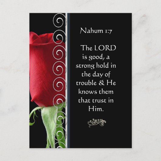 De HEERE is een goede sterke greep in dag van moei Briefkaart (Voorkant)