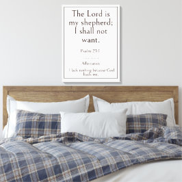 De Heere is mijn herder, Psalm 23:1 Bijbelvers Canvas Afdruk
