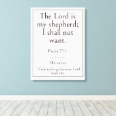 De Heere is mijn herder, Psalm 23:1 Bijbelvers Canvas Afdruk (Insitu (Houten vloer))