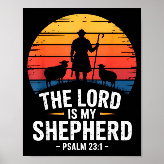 De Heere is mijn Herder Psalm 23_1 Bijbelvers Poster (Voorkant)