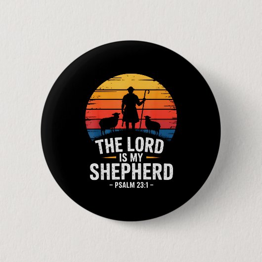 De Heere Is Mijn Herder Psalm 23_1 Bijbelvers Ronde Button 5,7 Cm (Voorkant)