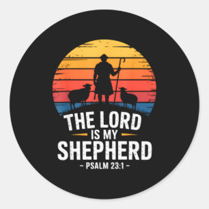 De Heere Is Mijn Herder Psalm 23_1 Bijbelvers Ronde Sticker