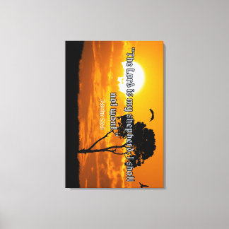 "De HEERE is mijn Herder" (Psalm 23:1) Christelijk Canvas Afdruk