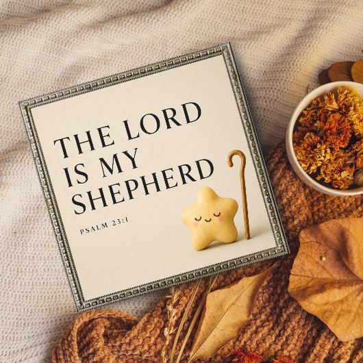 De Heere Is Mijn Herder | Psalm 23:1 | Crème Poster