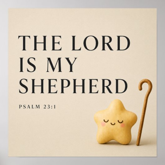 De Heere Is Mijn Herder | Psalm 23:1 | Crème Poster (Voorkant)