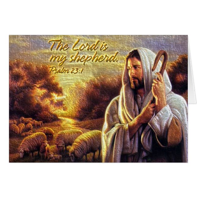 De Heere is mijn herder Psalm 23:1 Kaart (Voorkant Horizontaal)