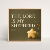 De Heere Is Mijn Herder | Psalm 23:1 | Olijfgroen Poster