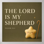 De Heere Is Mijn Herder | Psalm 23:1 | Olijfgroen Poster (Voorkant)