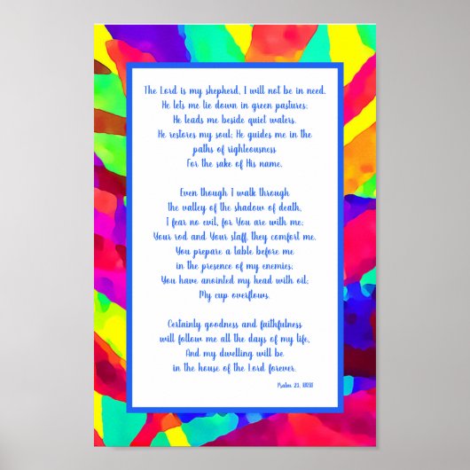 De Heere Is Mijn Herder Psalm 23 Aanmoediging Poster (Voorkant)