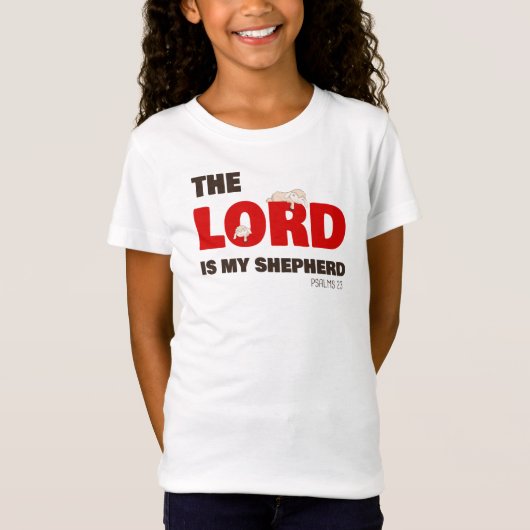 De Heere is mijn Herder Psalmen 23 Christelijk Gel T-shirt (Voorkant)