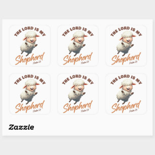 De Heere is mijn Herder Psalmen 23 Christelijk Gel Vierkante Sticker