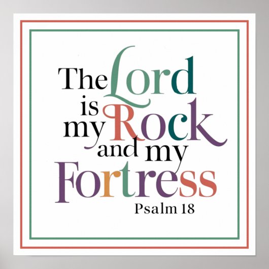 De Heere is mijn Rots en mijn Burcht Psalm 18 2 Poster (Voorkant)