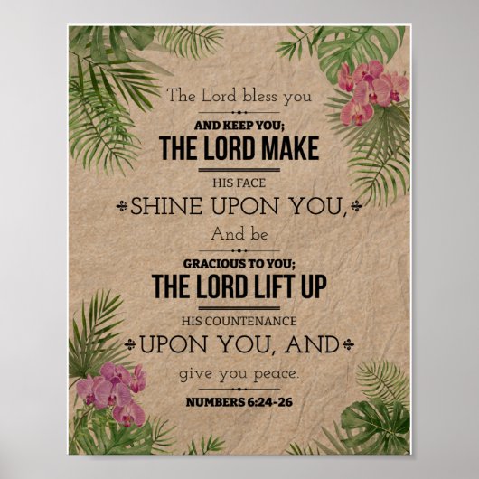 De Heere zegene u, Numeri 6:24-26 Poster (Voorkant)