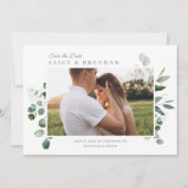 De heerlijke Greenery Wedding sparen de Datum Kaar Bedankkaart (Voorkant)