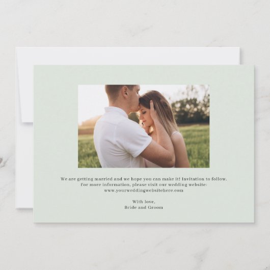 De heerlijke Greenery Wedding sparen de Datum Kaar Bedankkaart (Achterkant)